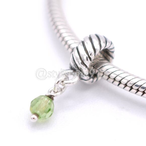 Michael Anthony Sterling Silver Green Dangle Charm - Picture 2 of 10